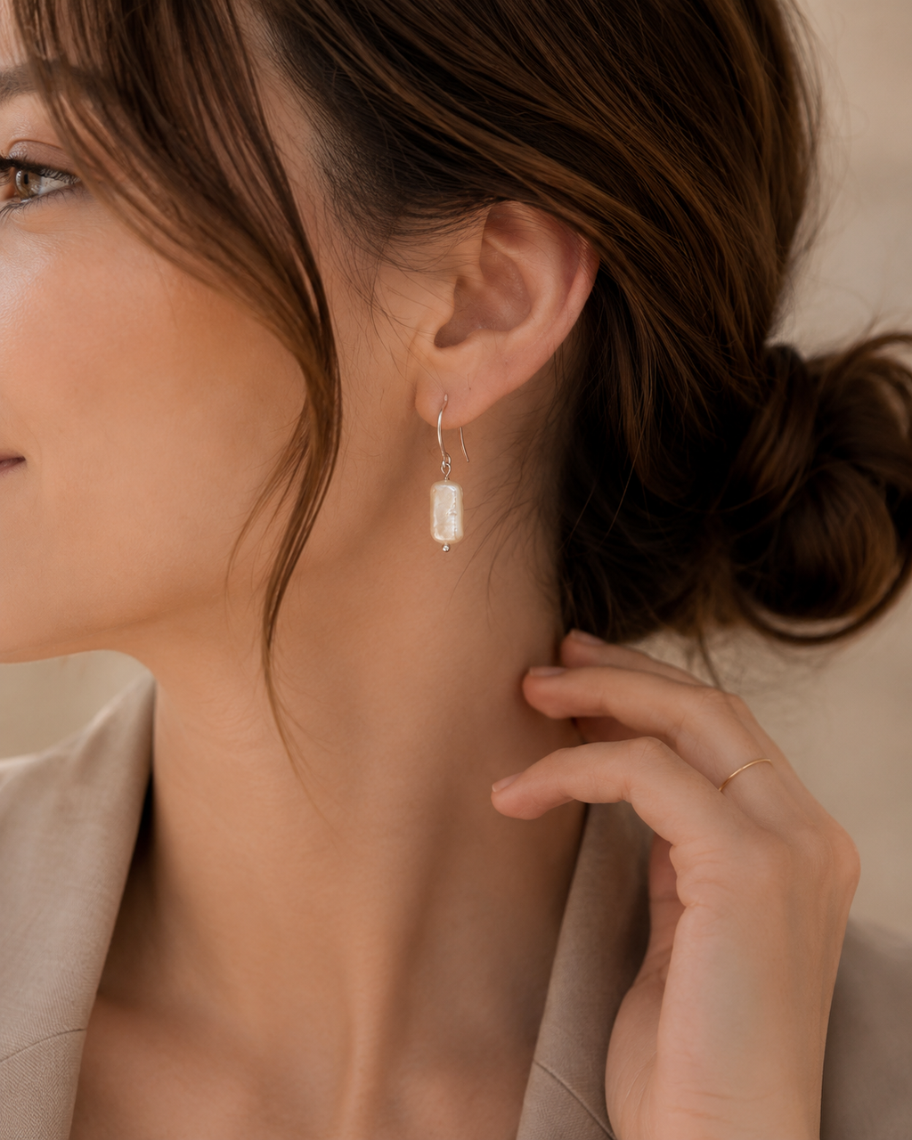 Retackle Baroque Pearl Earrings — Silver & Gold U-Hoop