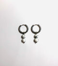White Howlite Gemstone Hoop Earrings