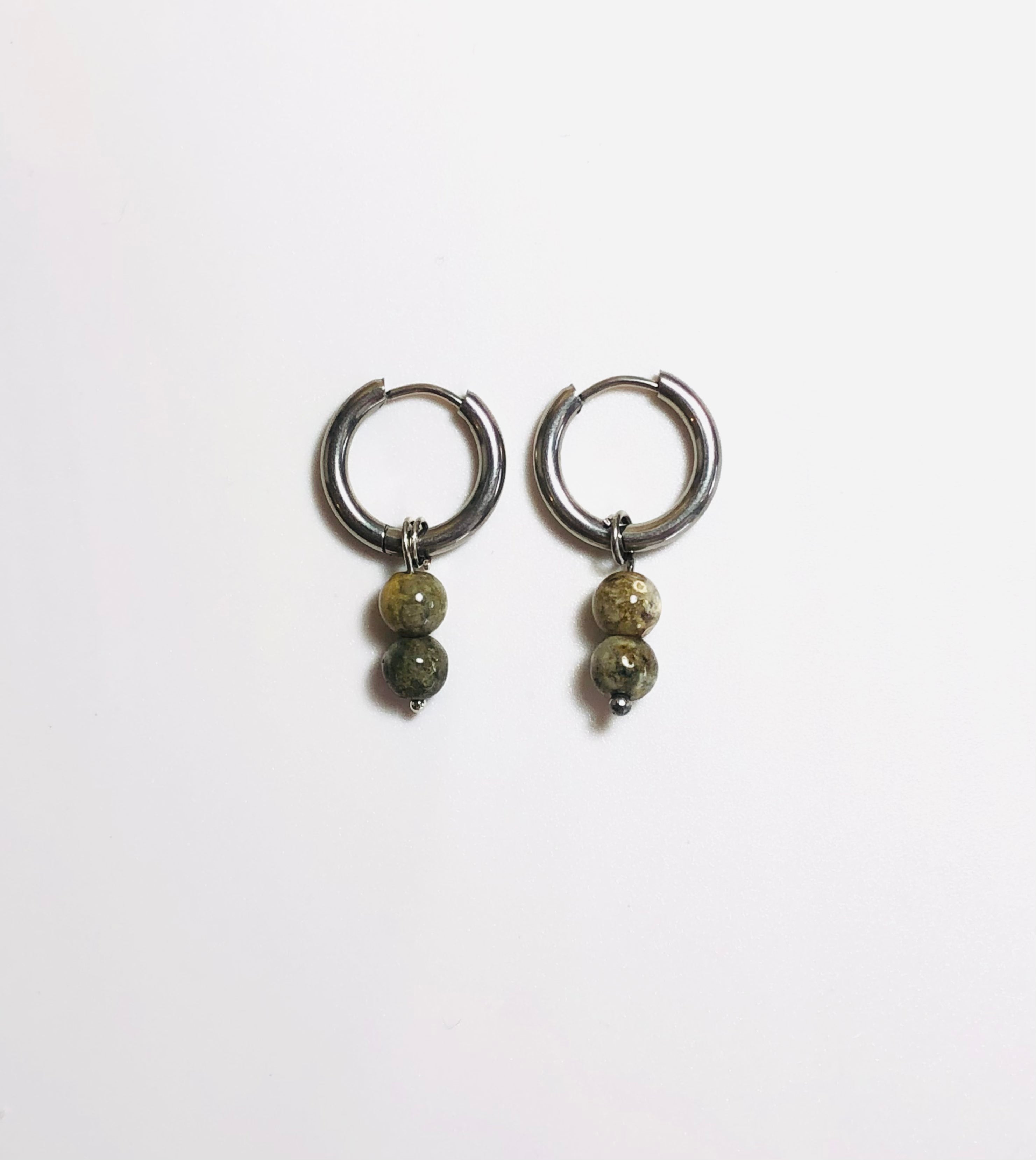 Ocean Jasper Gemstone Hoop Earrings