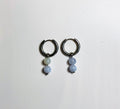Blue Lace Agate Gemstone Hoop Earrings