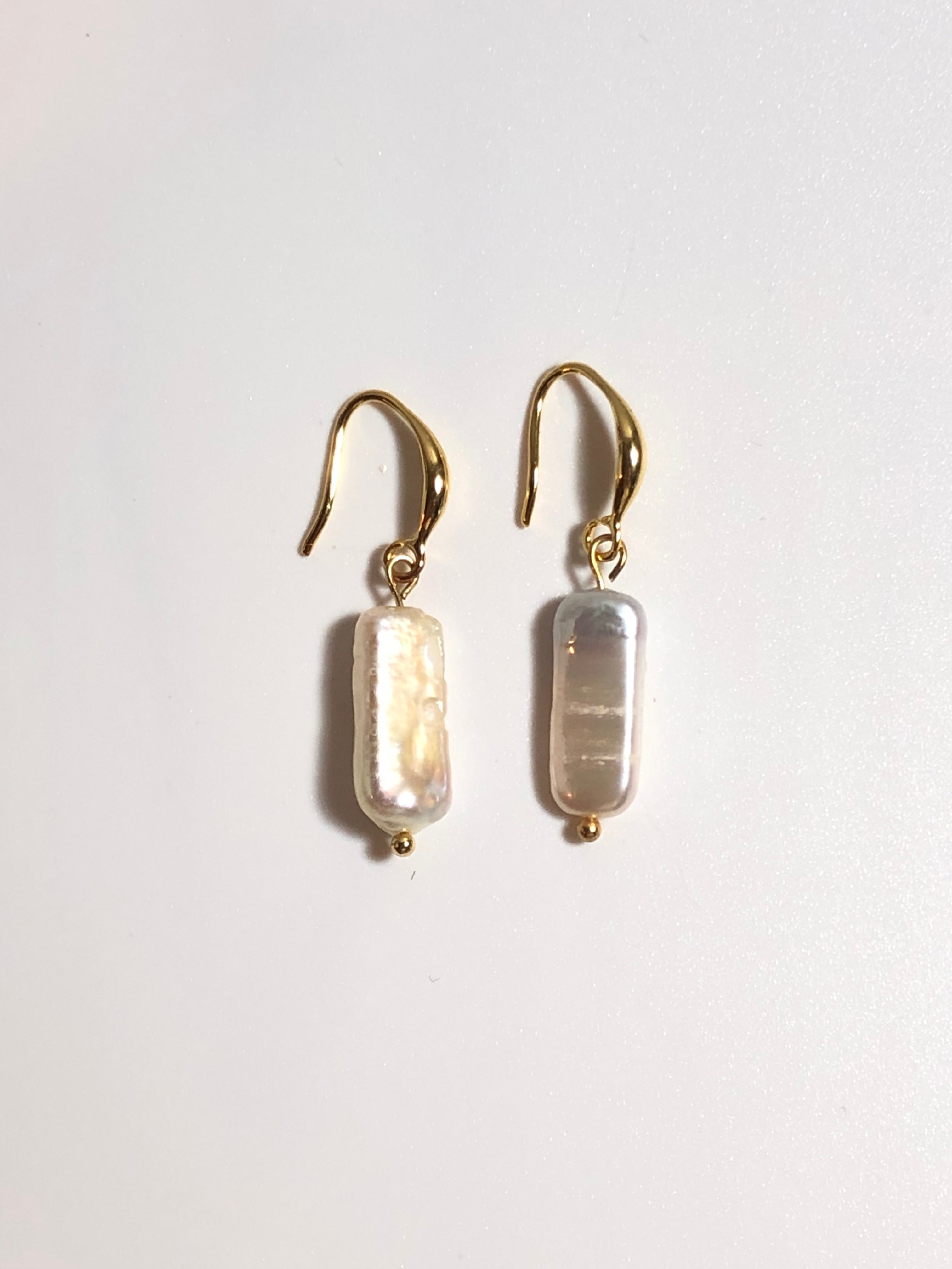 Retackle Baroque Pearl Earrings — Silver & Gold U-Hoop
