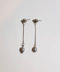 Grey Pearl Long Drop Earrings