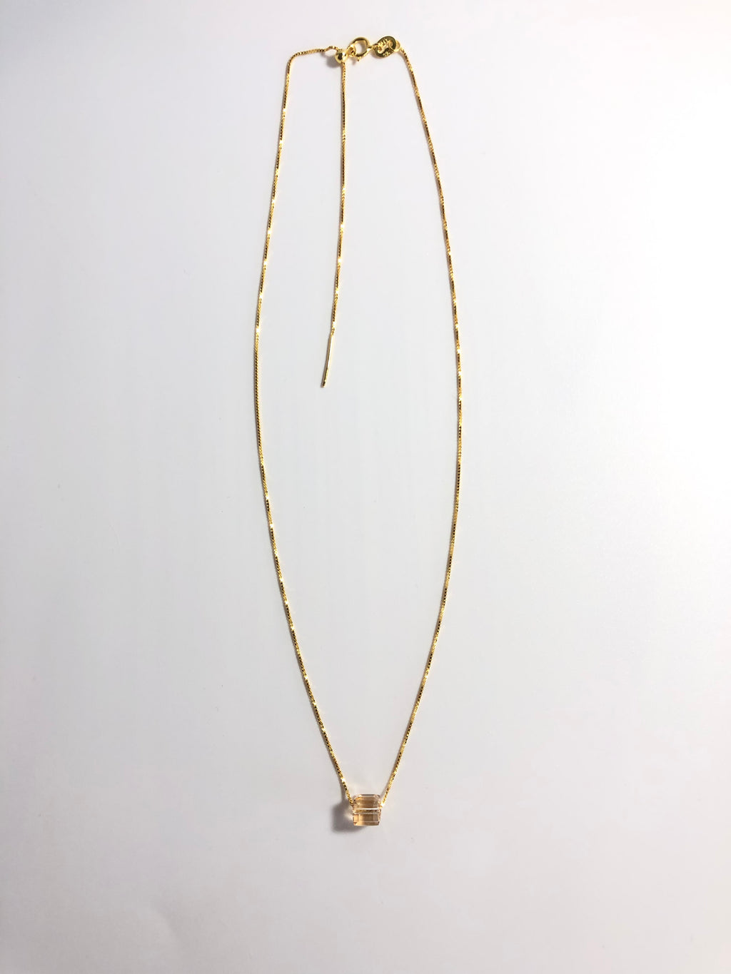 Crystal Cube Pendant Necklace