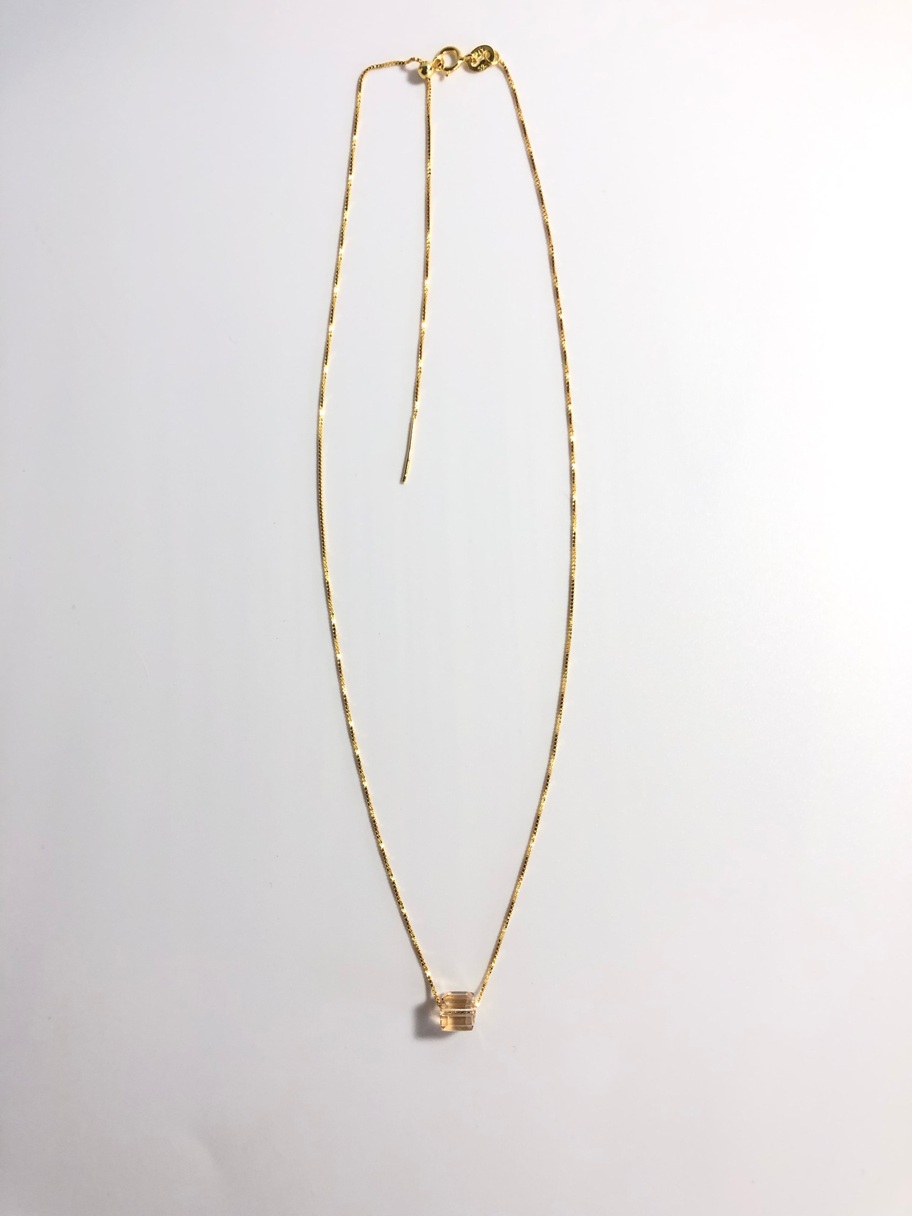 Crystal Cube Pendant Necklace