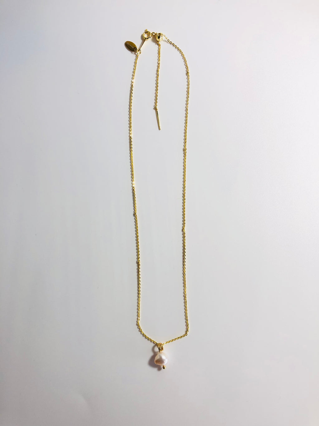 Baroque Pearl Adjustable Gold and Silver Chain Necklace