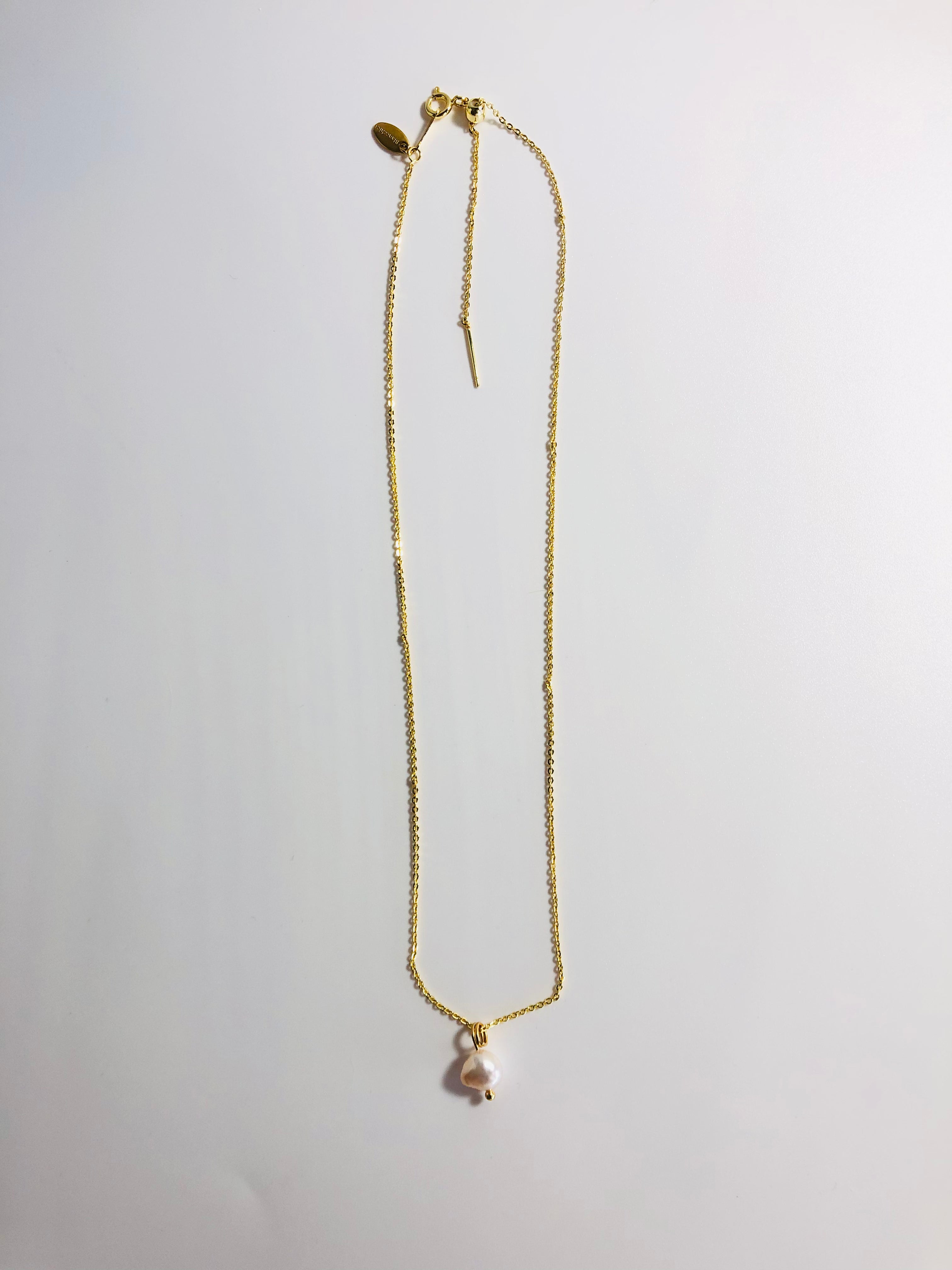 Baroque Pearl Adjustable Gold and Silver Chain Necklace
