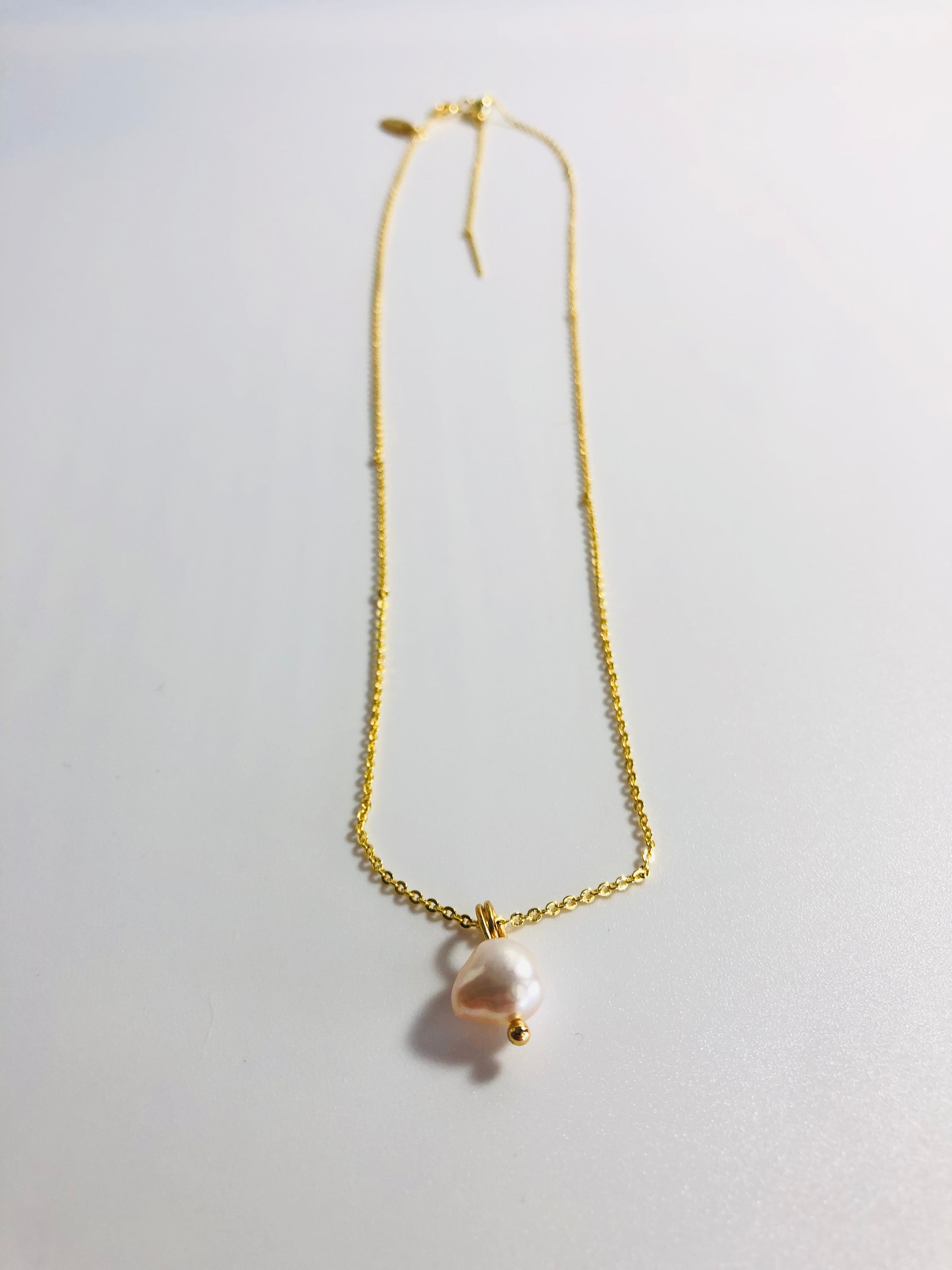 Baroque Pearl Adjustable Gold and Silver Chain Necklace