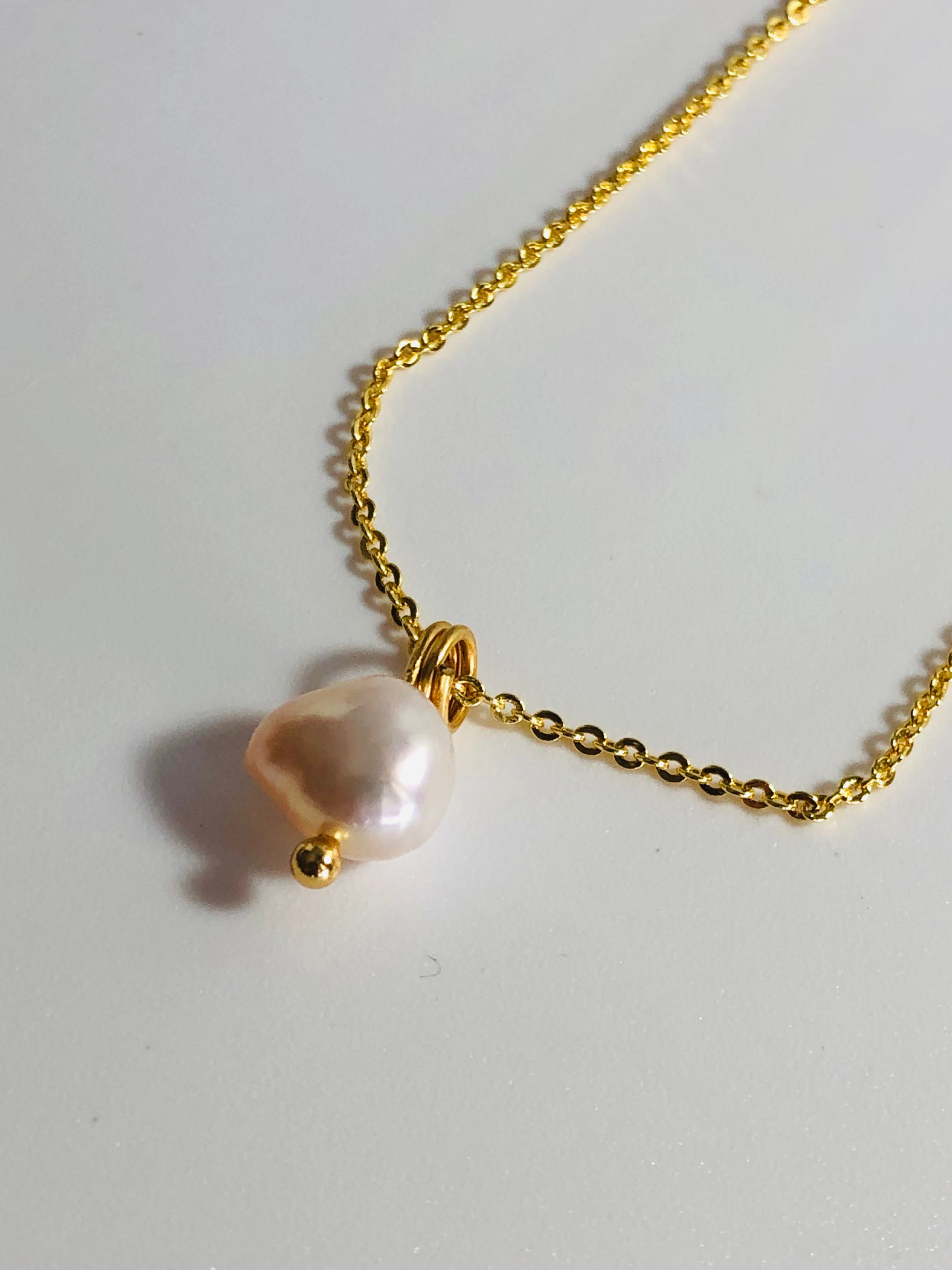 Baroque Pearl Adjustable Gold and Silver Chain Necklace
