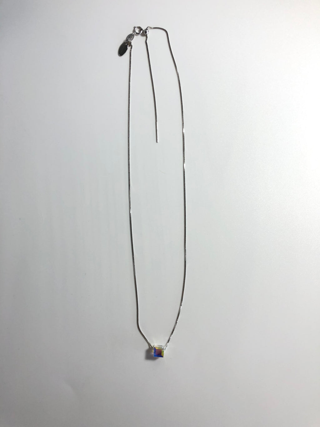 Crystal Cube Pendant Necklace