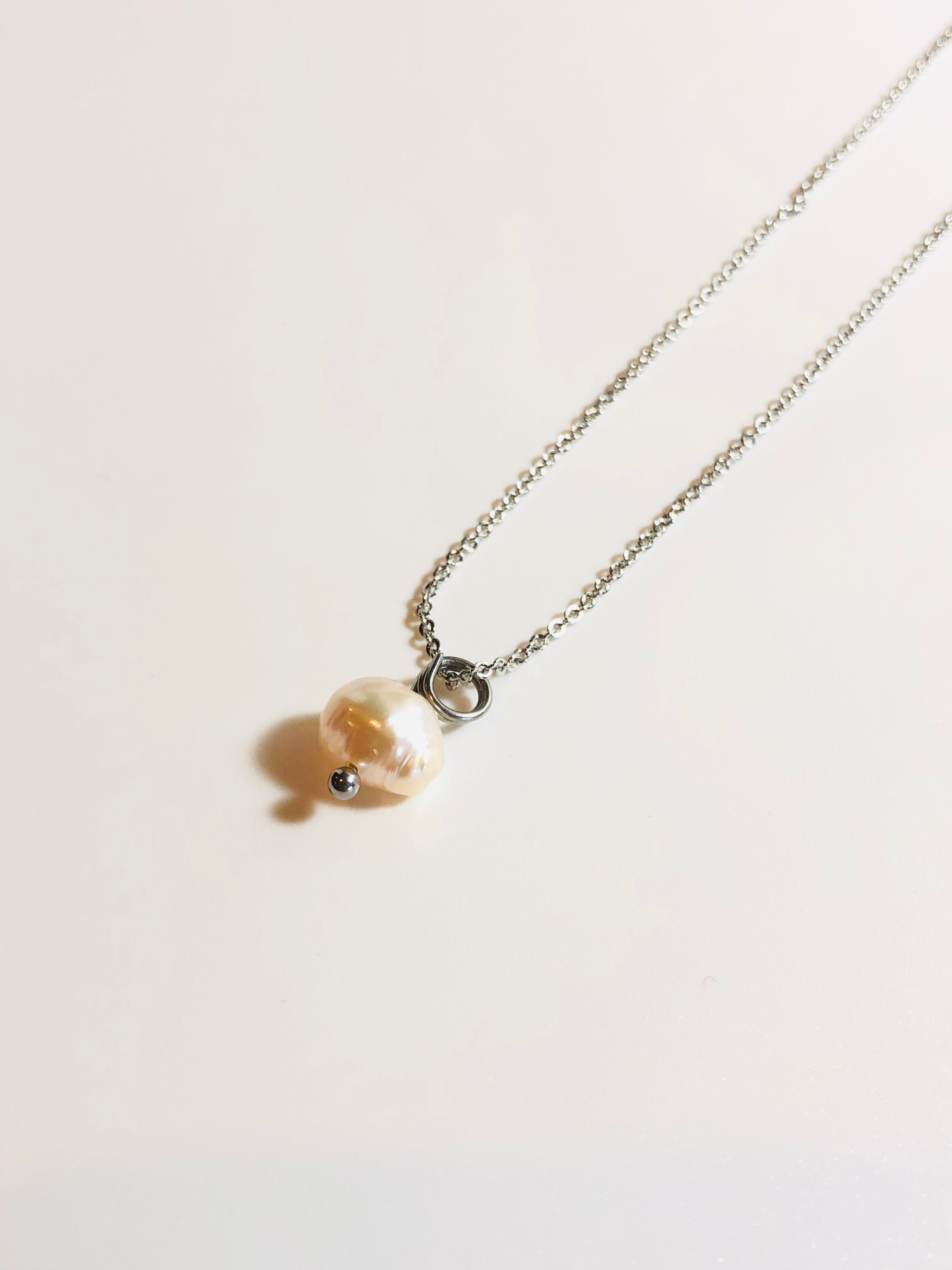 Baroque Pearl Adjustable Gold and Silver Chain Necklace