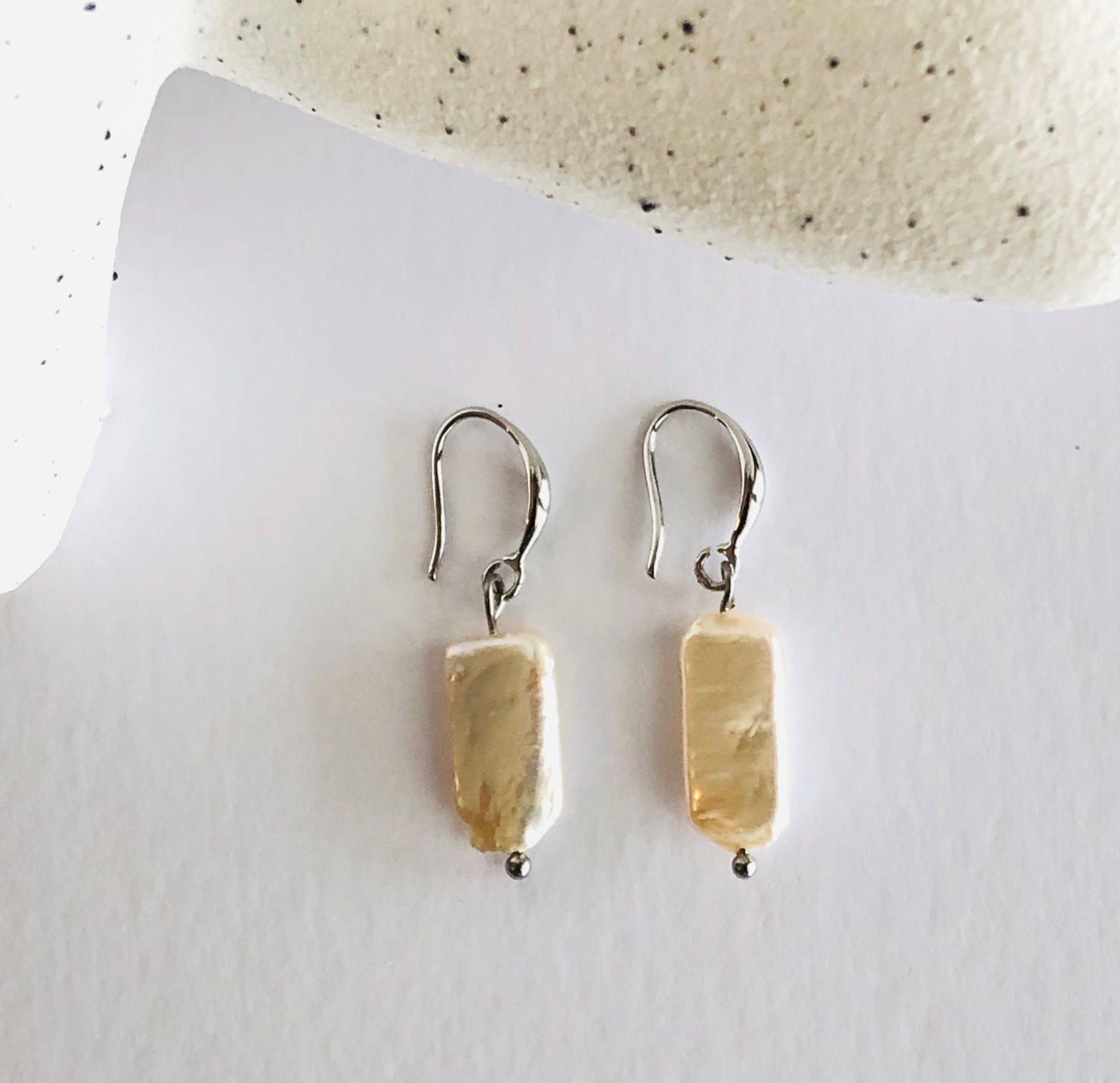 Retackle Baroque Pearl Earrings — Silver & Gold U-Hoop