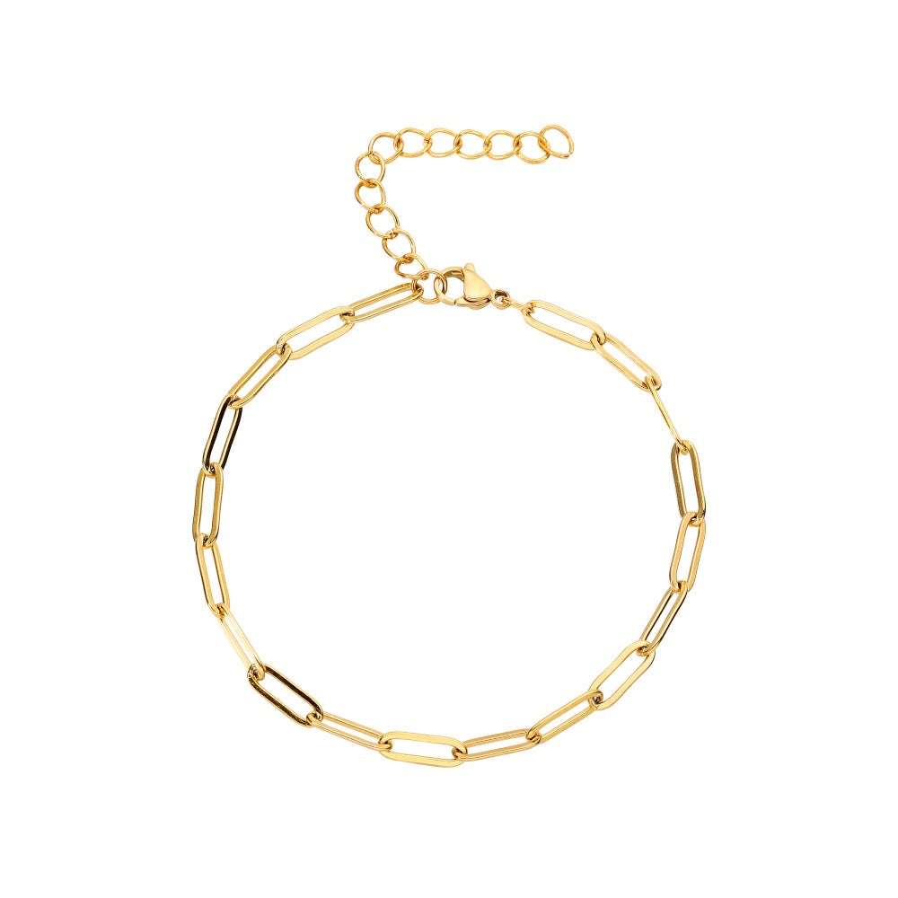 Classic Paper Clip Titanium Steel Bracelet 16cm