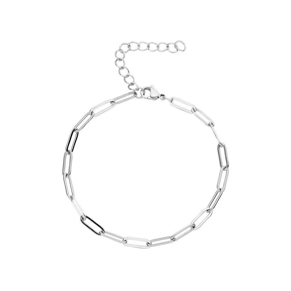 Classic Paper Clip Titanium Steel Bracelet 16cm