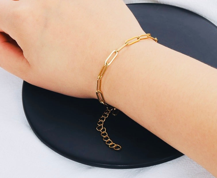 Classic Paper Clip Titanium Steel Bracelet 16cm